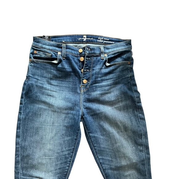 7 For All‎ Mankind High Waist Ankle Gwenevere Skinny Jeans Size 31 - Picture 2 of 10
